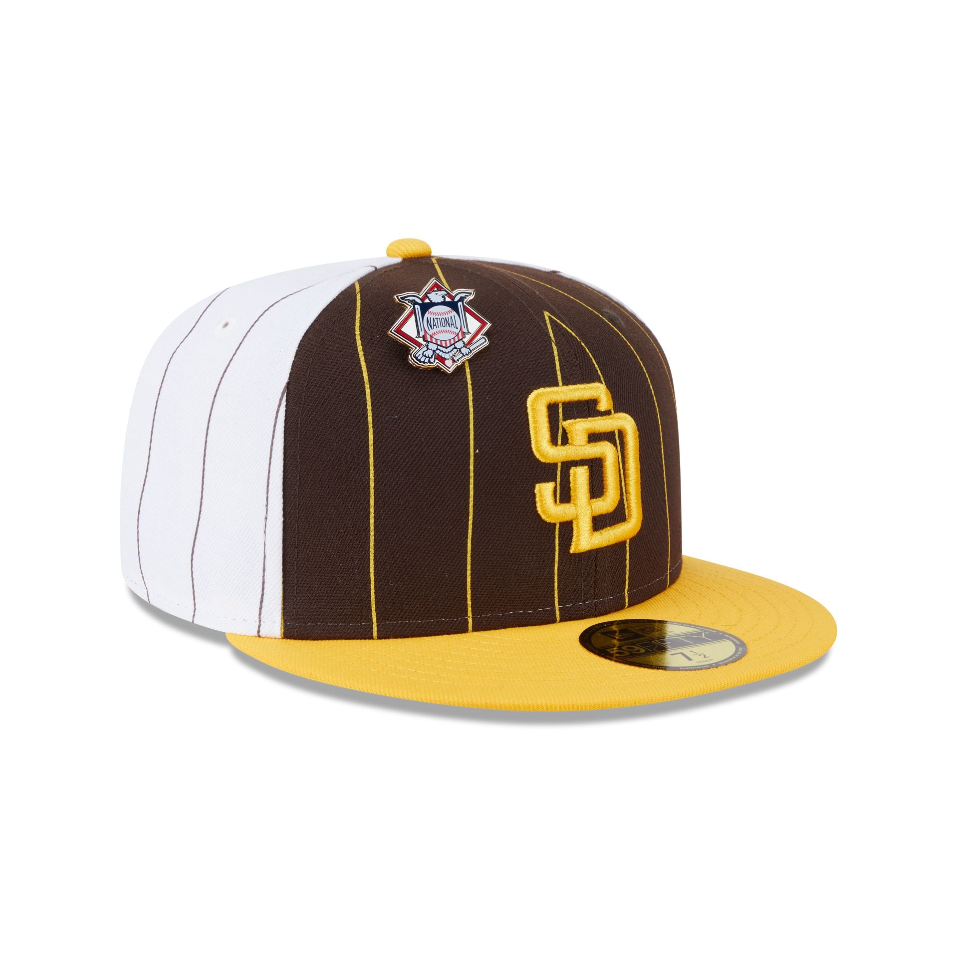 Premium San Diego Padres Pinstripe League Pin 59FIFTY Fitted Hat