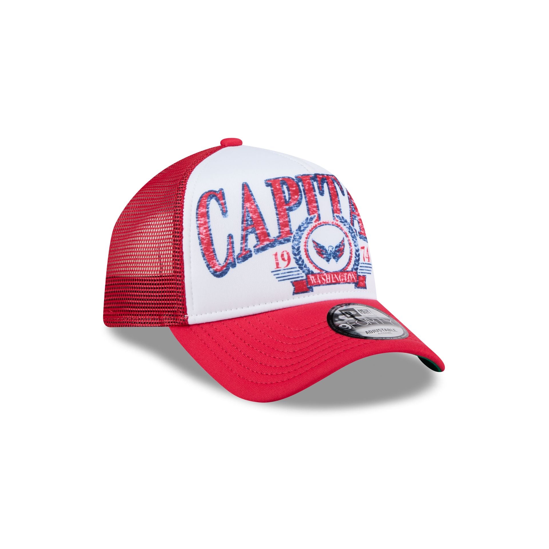 Premium Washington Capitals Distressed 9FORTY A-Frame Trucker Hat