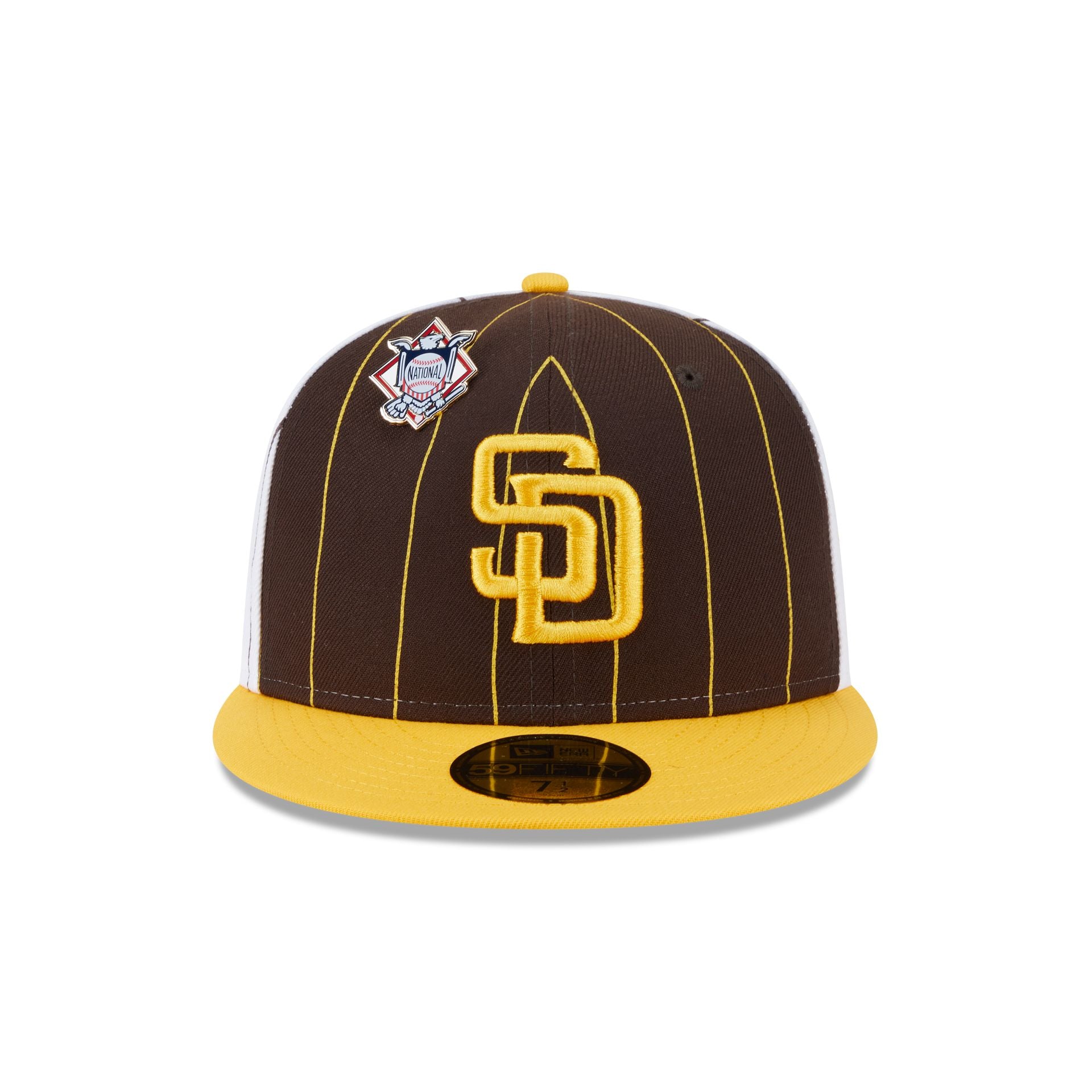 Premium San Diego Padres Pinstripe League Pin 59FIFTY Fitted Hat