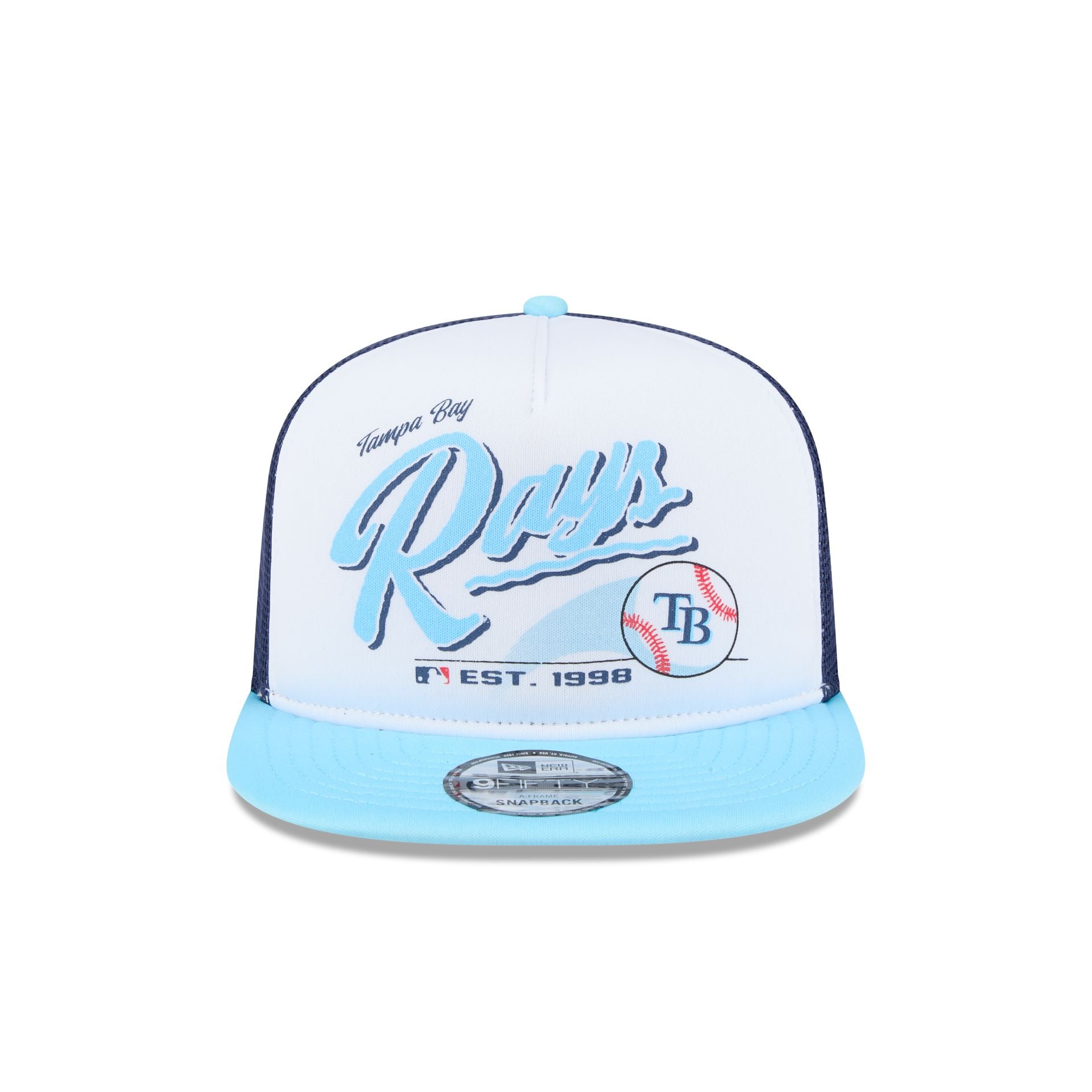 Premium Tampa Bay Rays Retro Script 9FIFTY A-Frame Trucker Hat