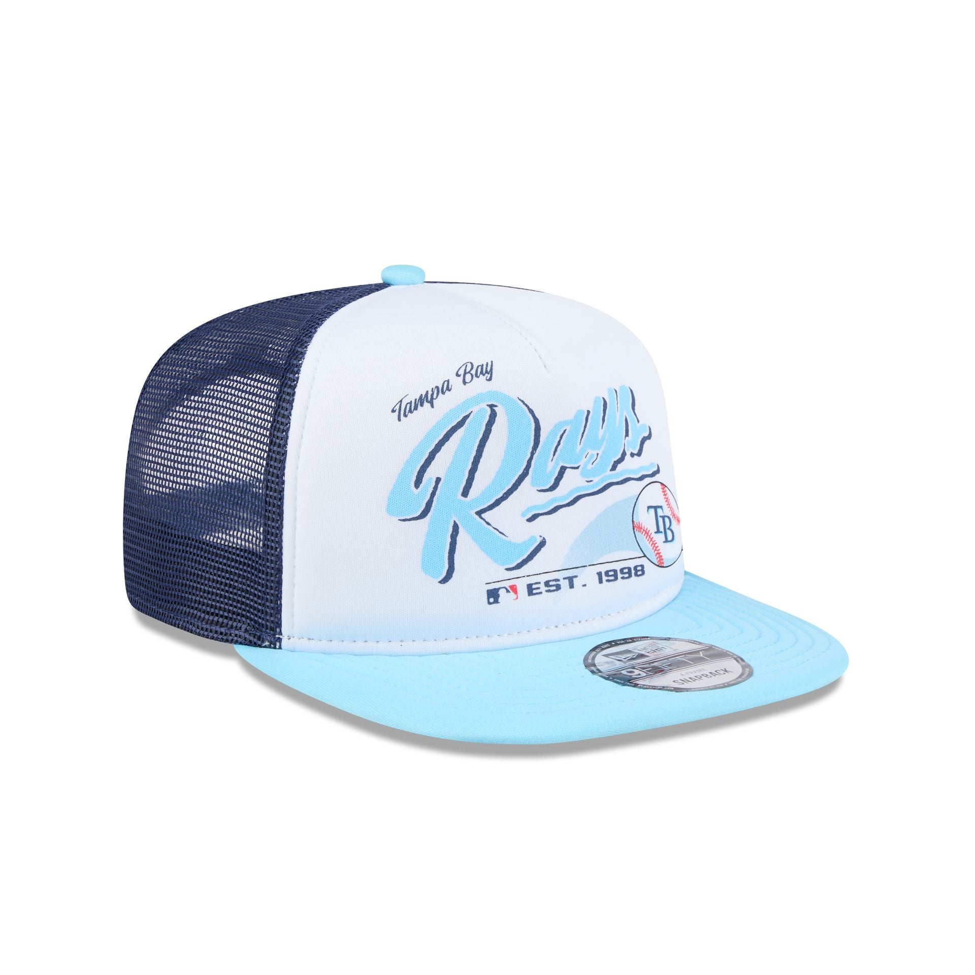 Premium Tampa Bay Rays Retro Script 9FIFTY A-Frame Trucker Hat
