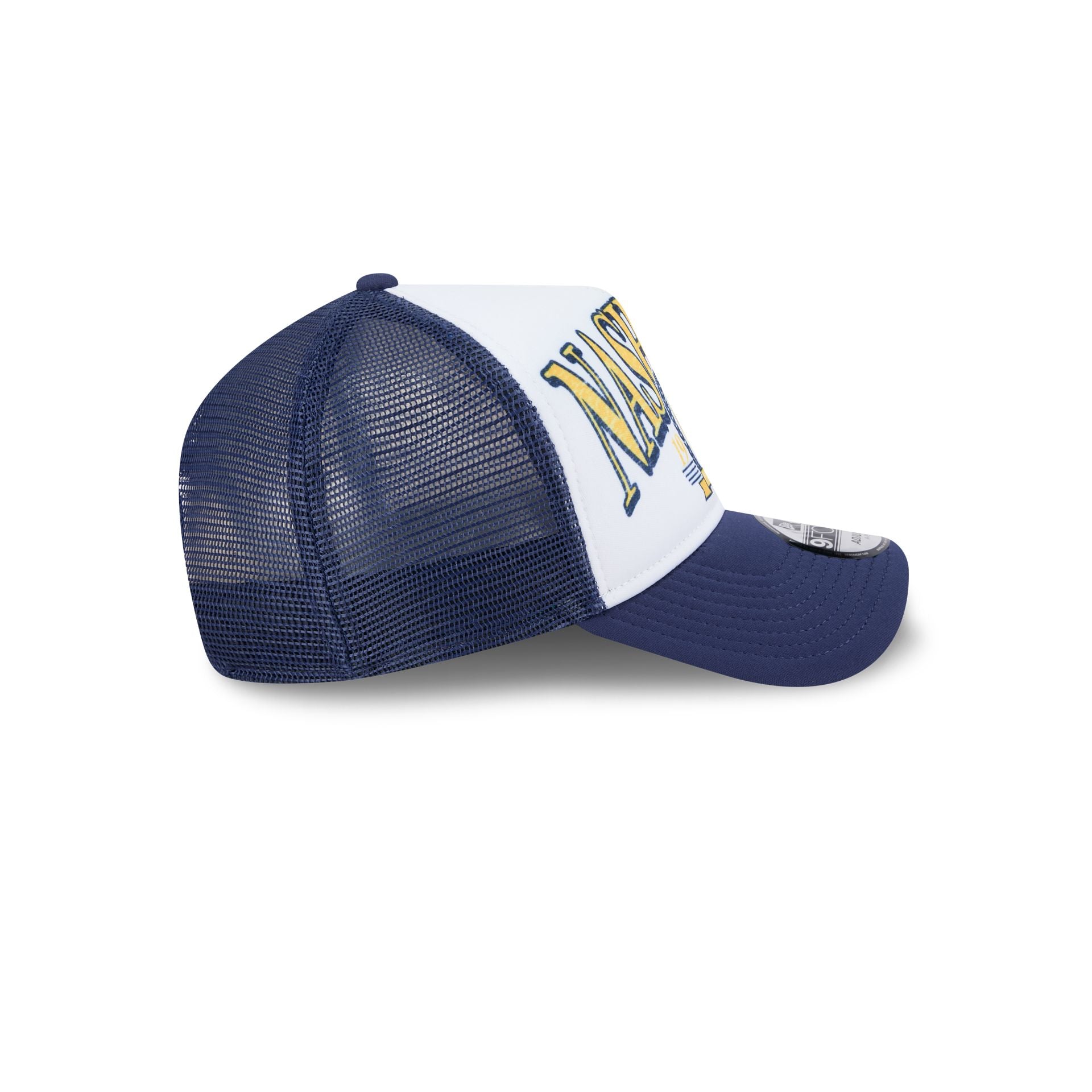 Premium Nashville Predators Distressed 9FORTY A-Frame Trucker Hat