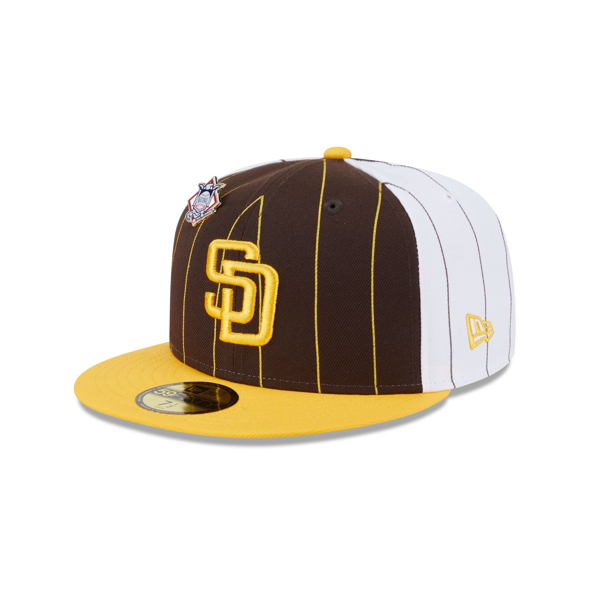 Premium San Diego Padres Pinstripe League Pin 59FIFTY Fitted Hat