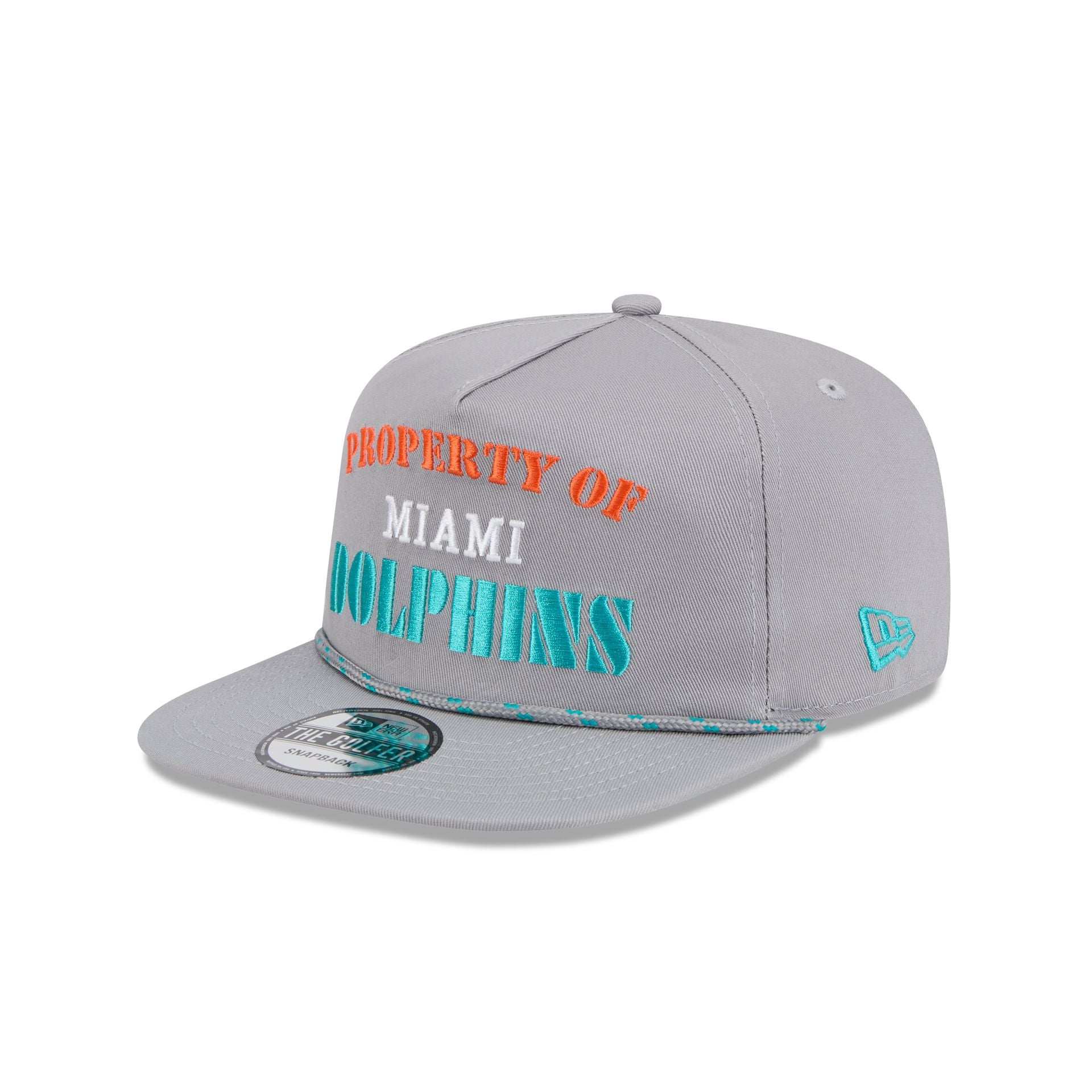 Premium Miami Dolphins Vintage Gray Rope Golfer Hat
