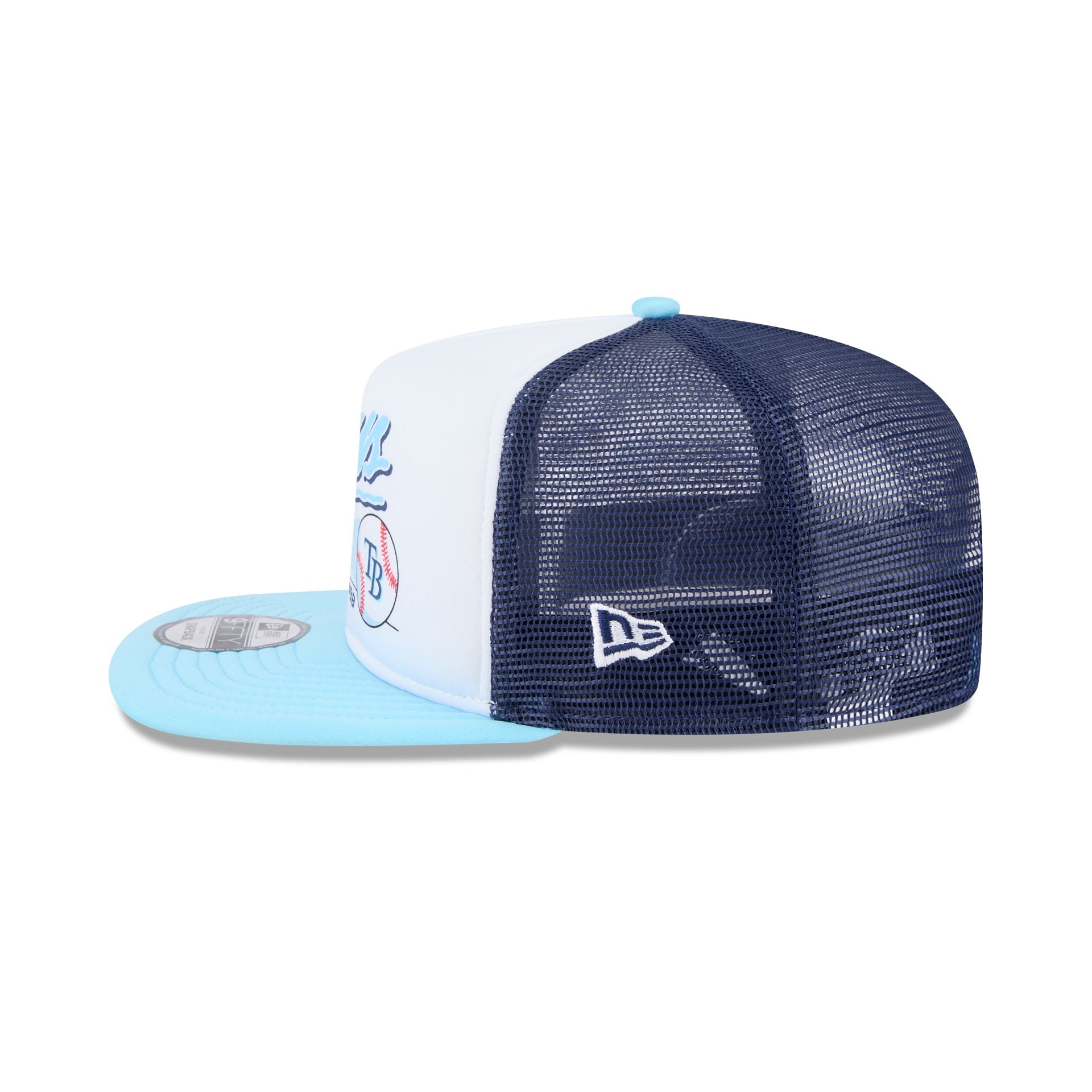 Premium Tampa Bay Rays Retro Script 9FIFTY A-Frame Trucker Hat