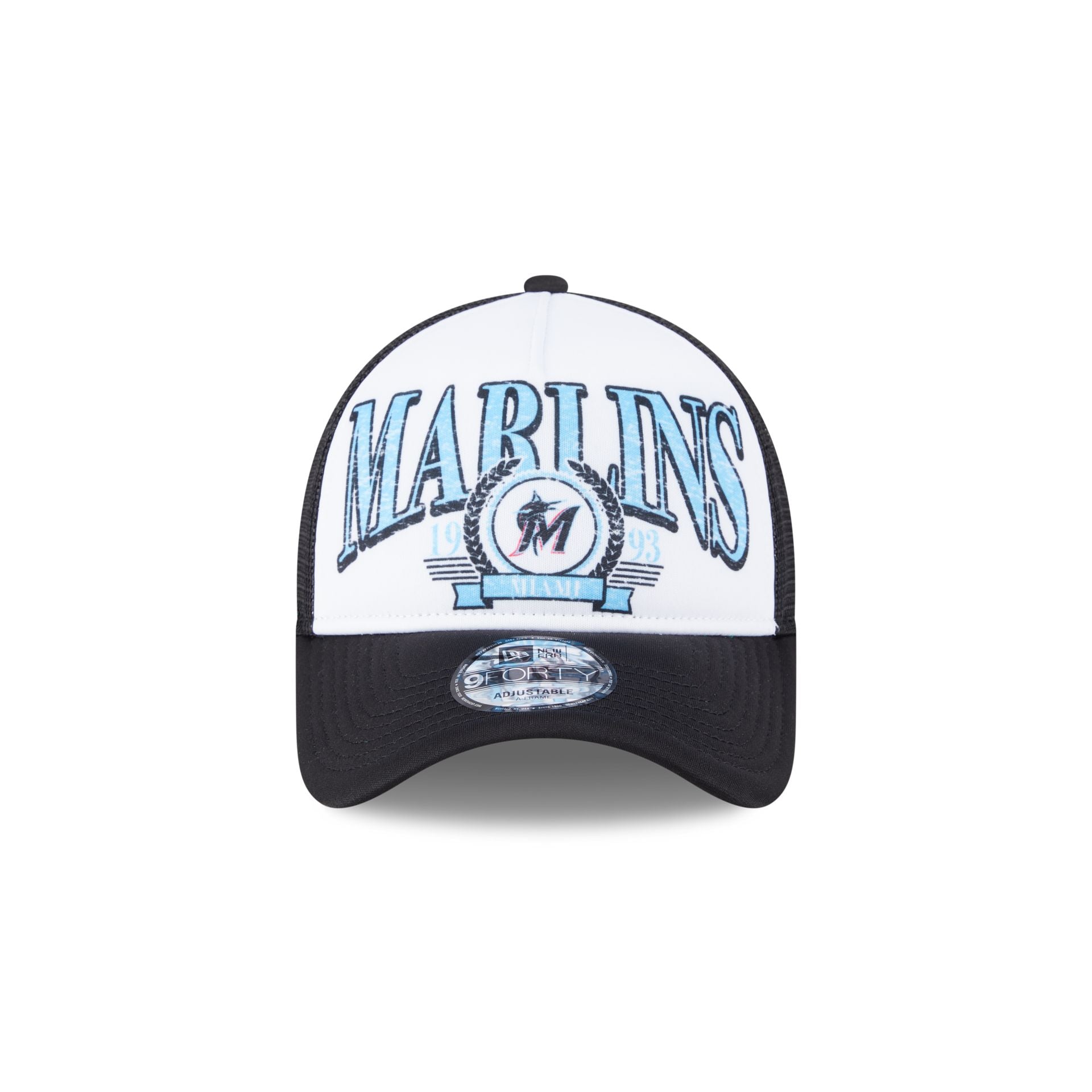 Premium Miami Marlins Distressed 9FORTY A-Frame Trucker Hat