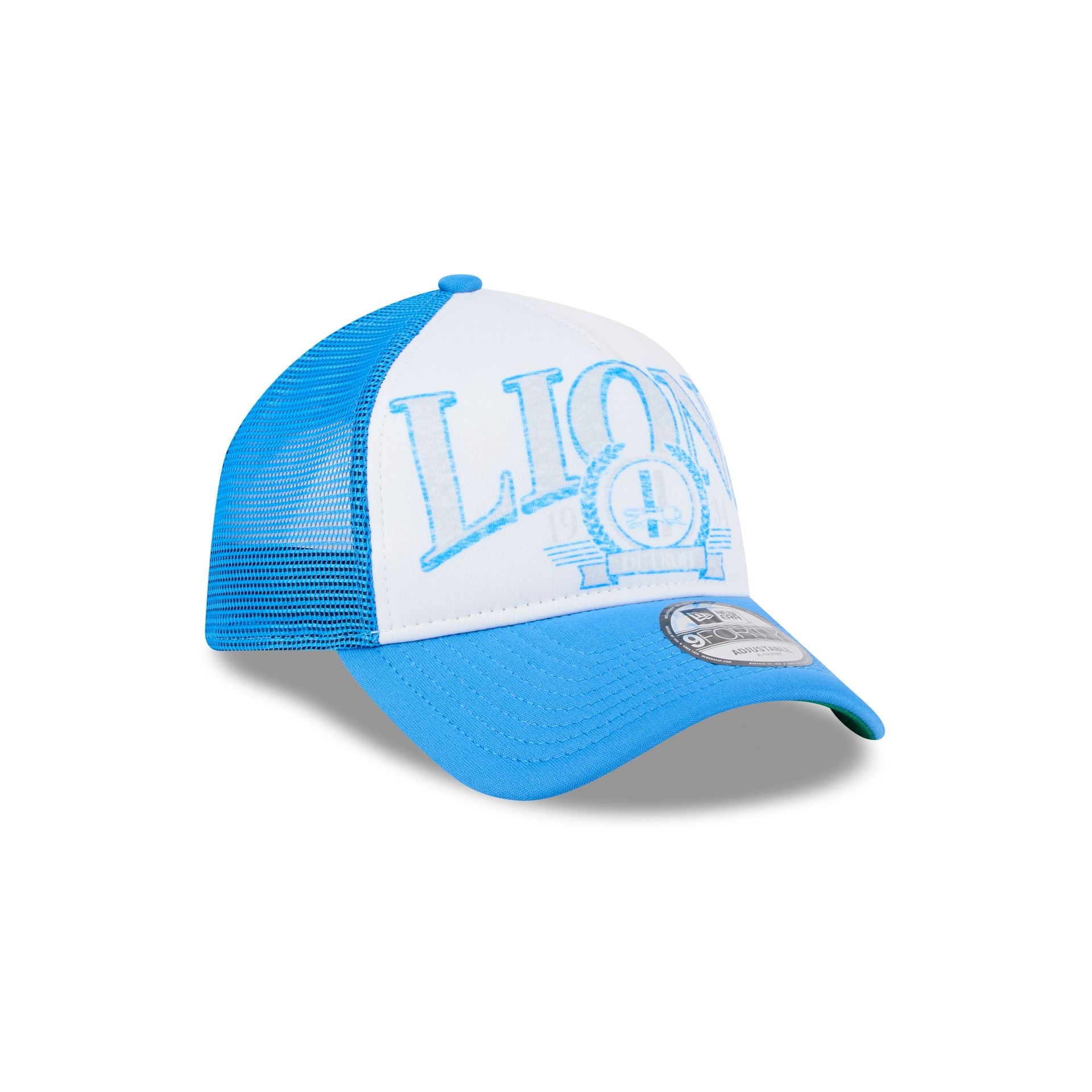Premium Detroit Lions Distressed 9FORTY A-Frame Trucker Hat