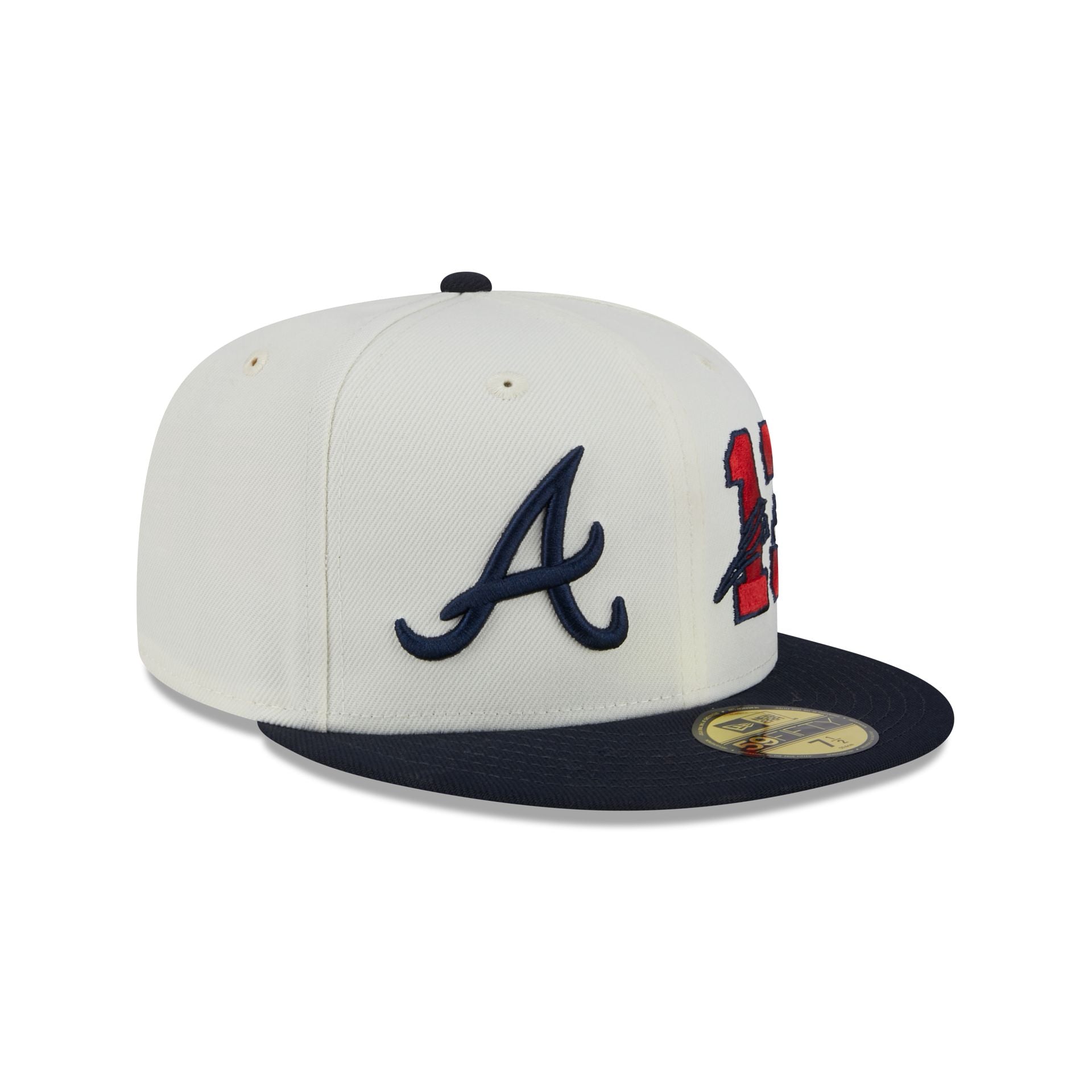 Premium Atlanta Braves Ronald Acuña Jr. Chrome White 59FIFTY Fitted Hat