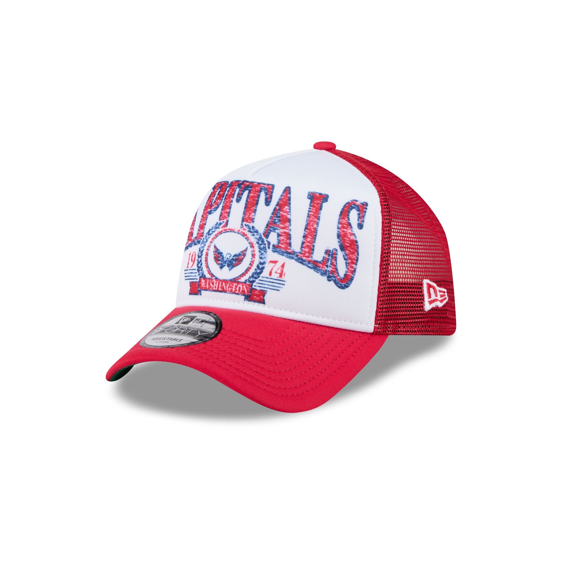 Premium Washington Capitals Distressed 9FORTY A-Frame Trucker Hat