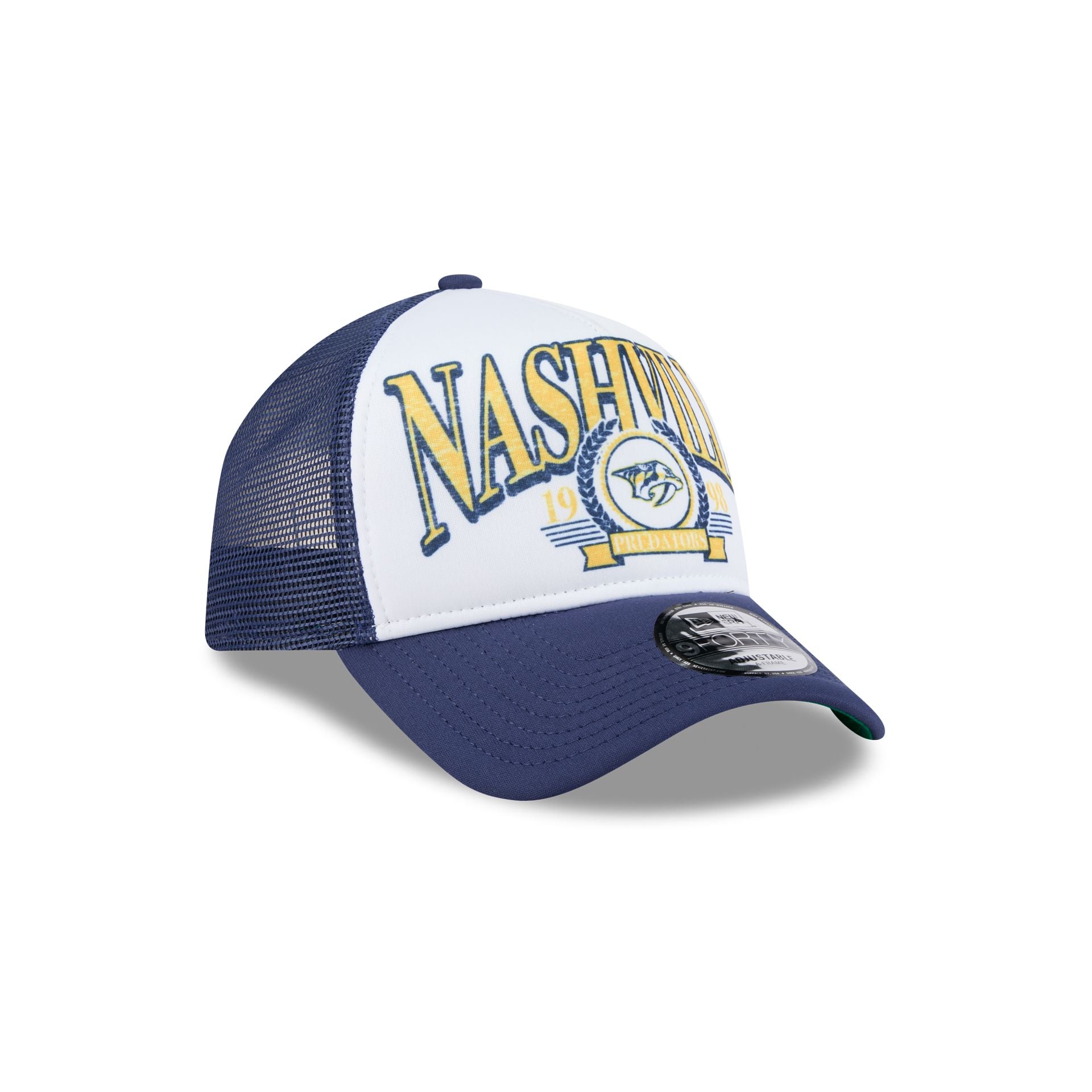 Premium Nashville Predators Distressed 9FORTY A-Frame Trucker Hat