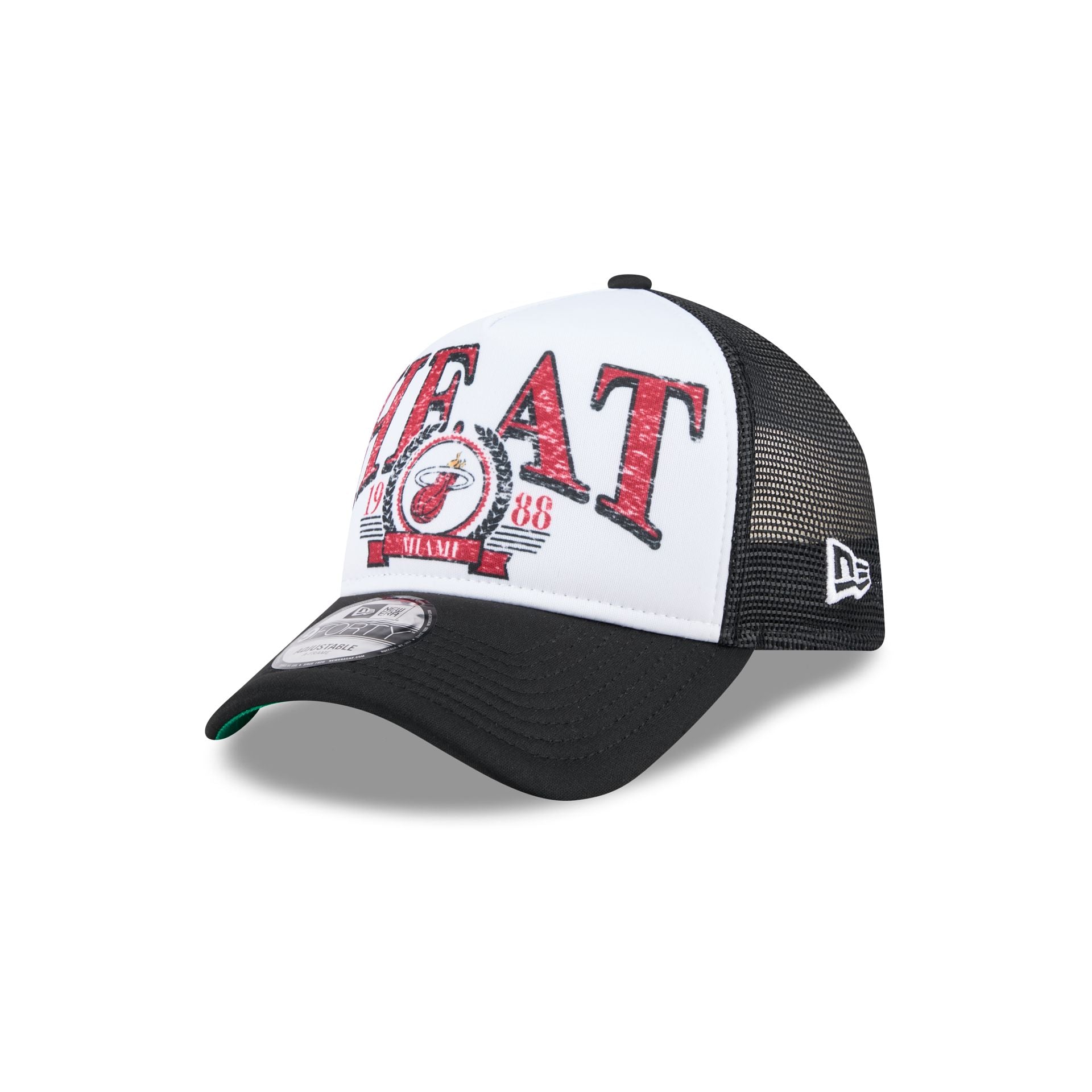 Premium Miami Heat Distressed 9FORTY A-Frame Trucker Hat