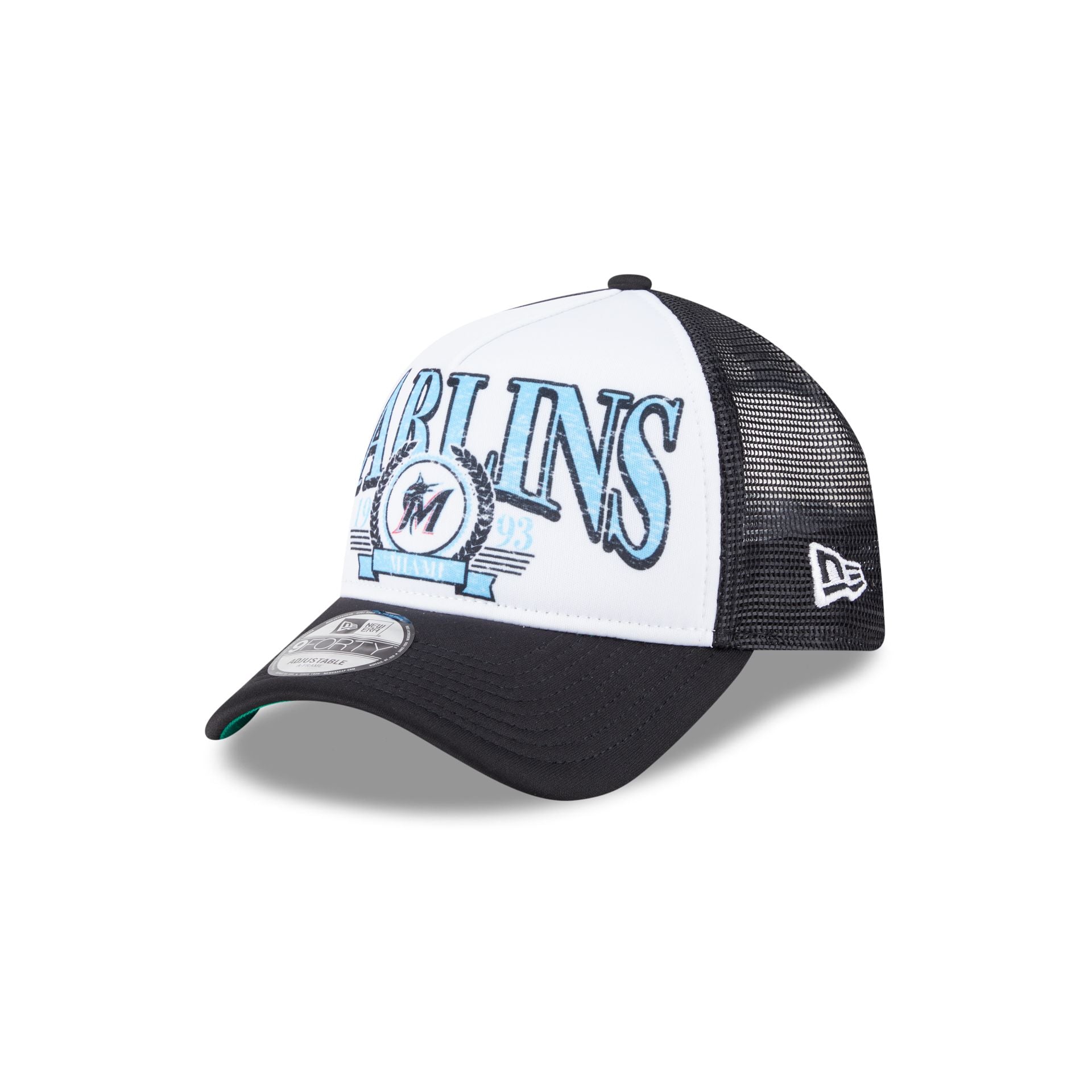 Premium Miami Marlins Distressed 9FORTY A-Frame Trucker Hat