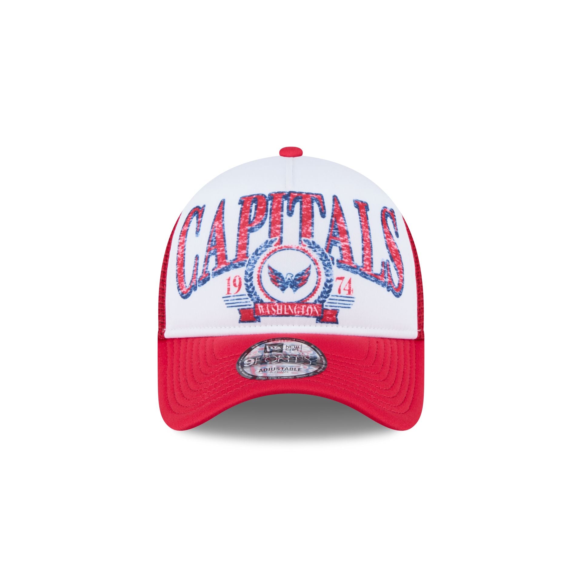 Premium Washington Capitals Distressed 9FORTY A-Frame Trucker Hat