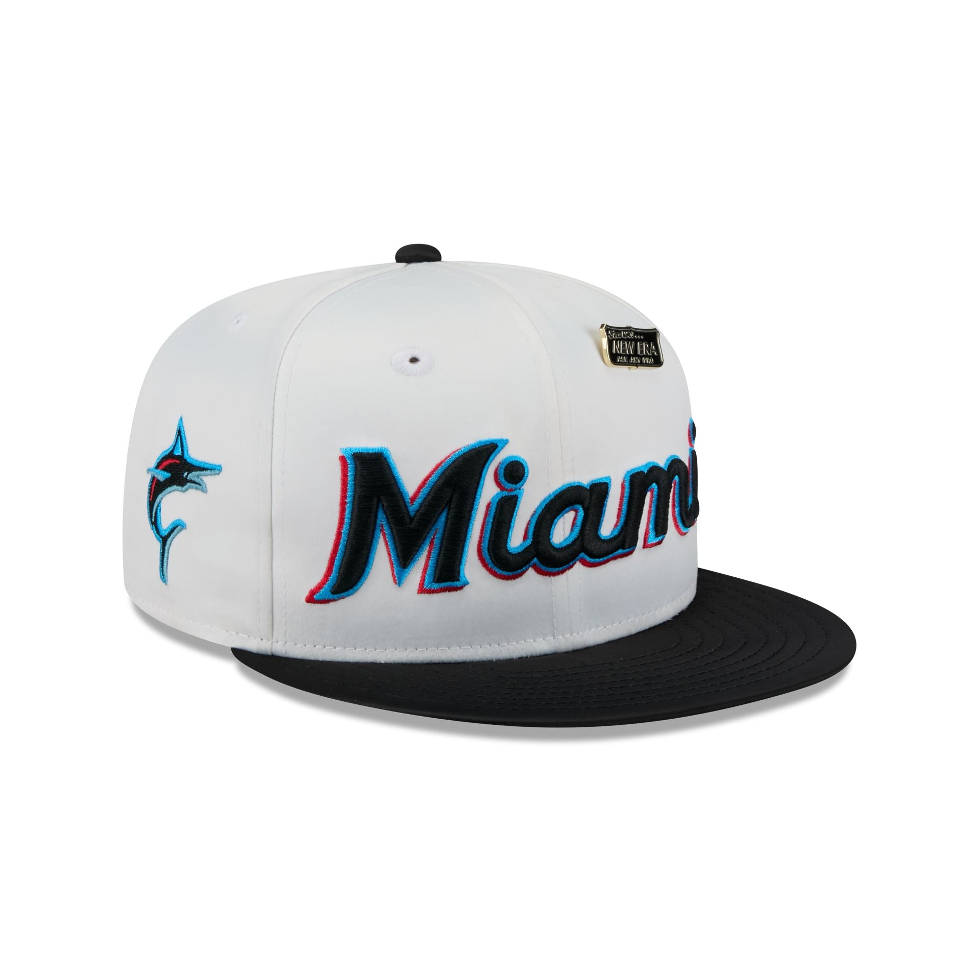 Premium Miami Marlins Satin Pin 9FIFTY Snapback Hat