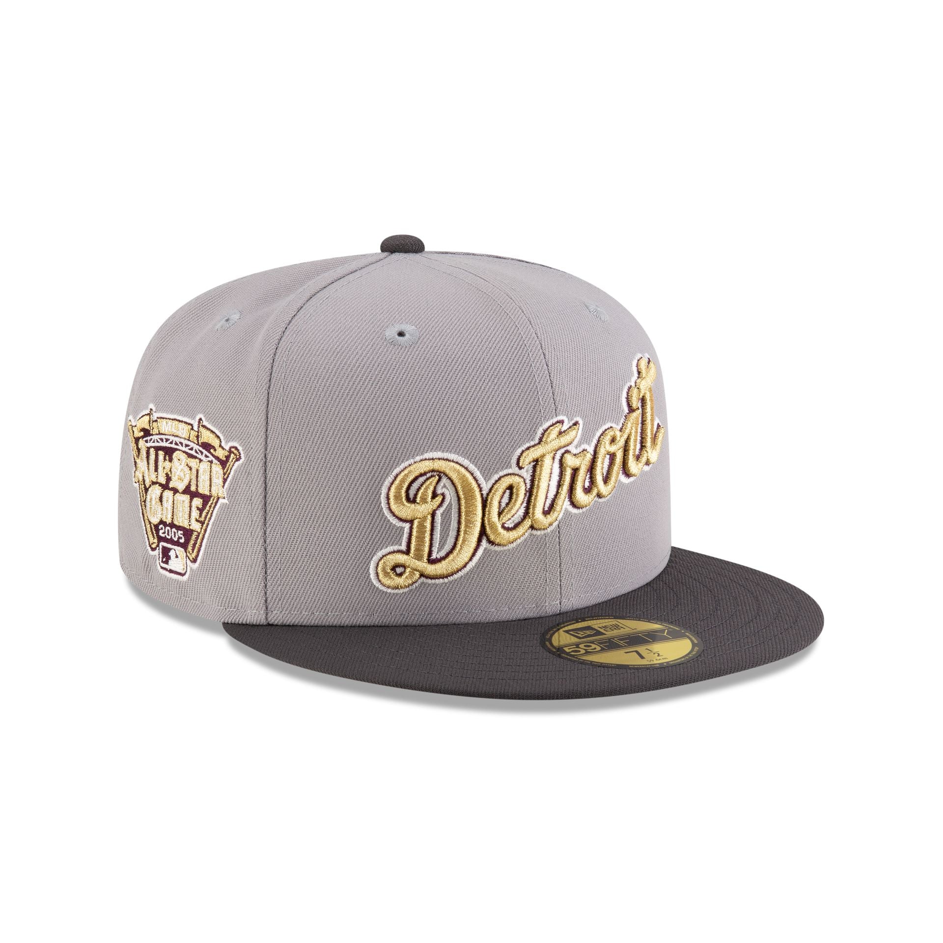 Premium Just Caps Graphite Maroon Detroit Tigers 59FIFTY Fitted Hat