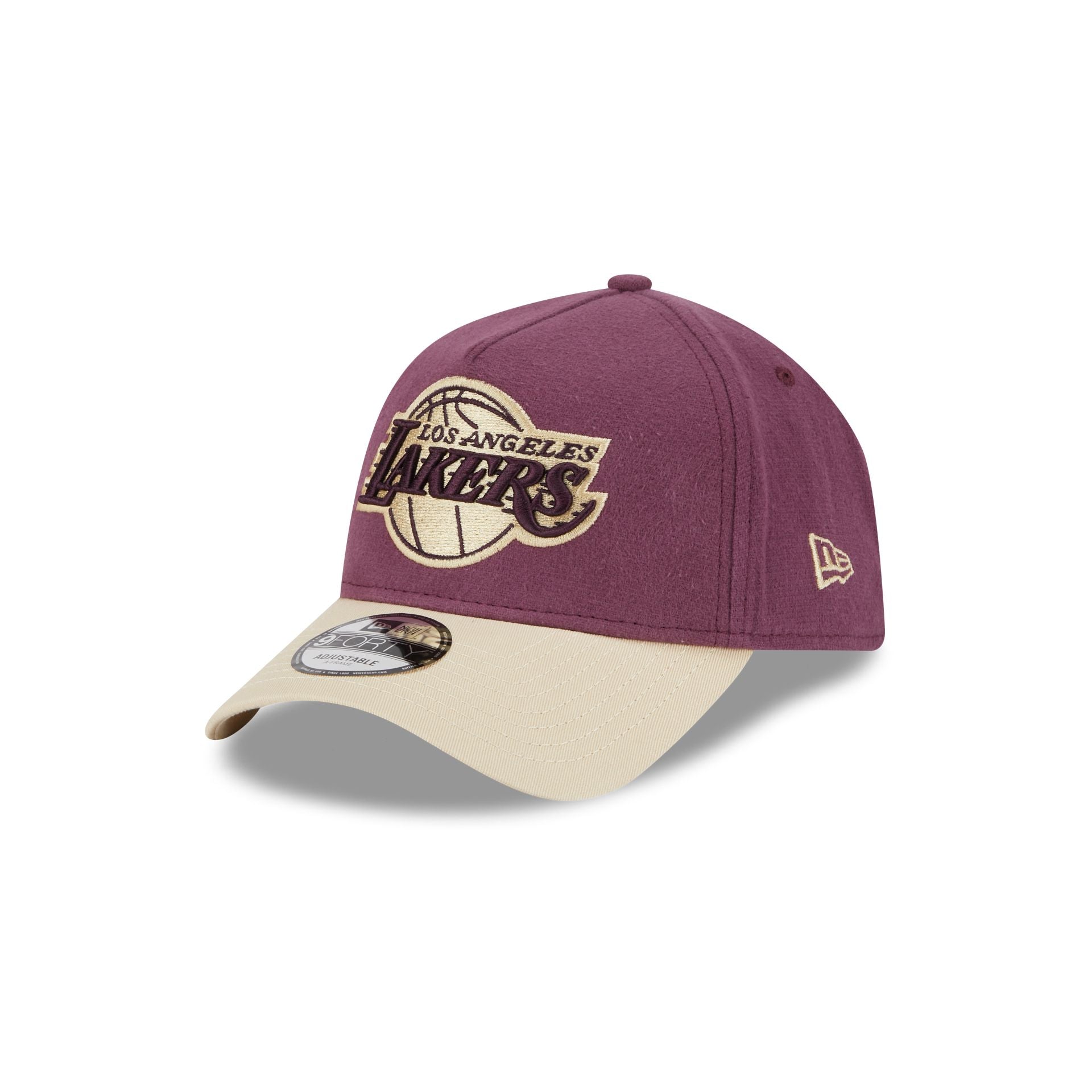 Premium Los Angeles Lakers Maroon Moleskin Crown 9FORTY A-Frame Snapback Hat
