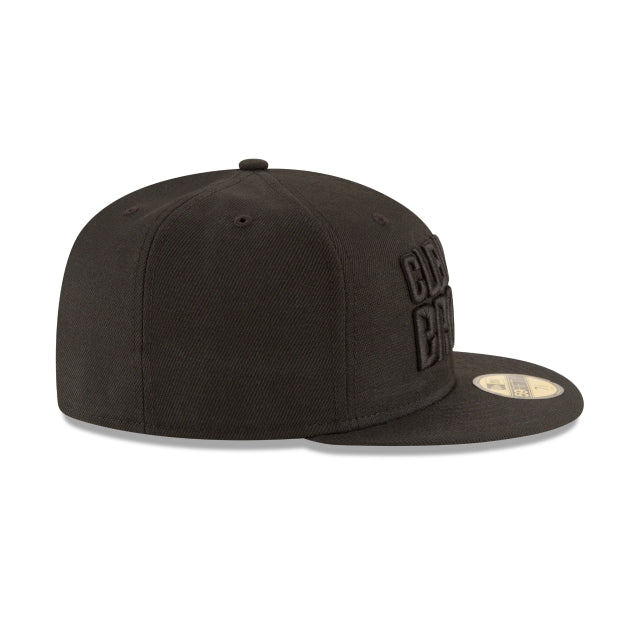 Premium Cleveland Browns Black On Black 59FIFTY Fitted Hat