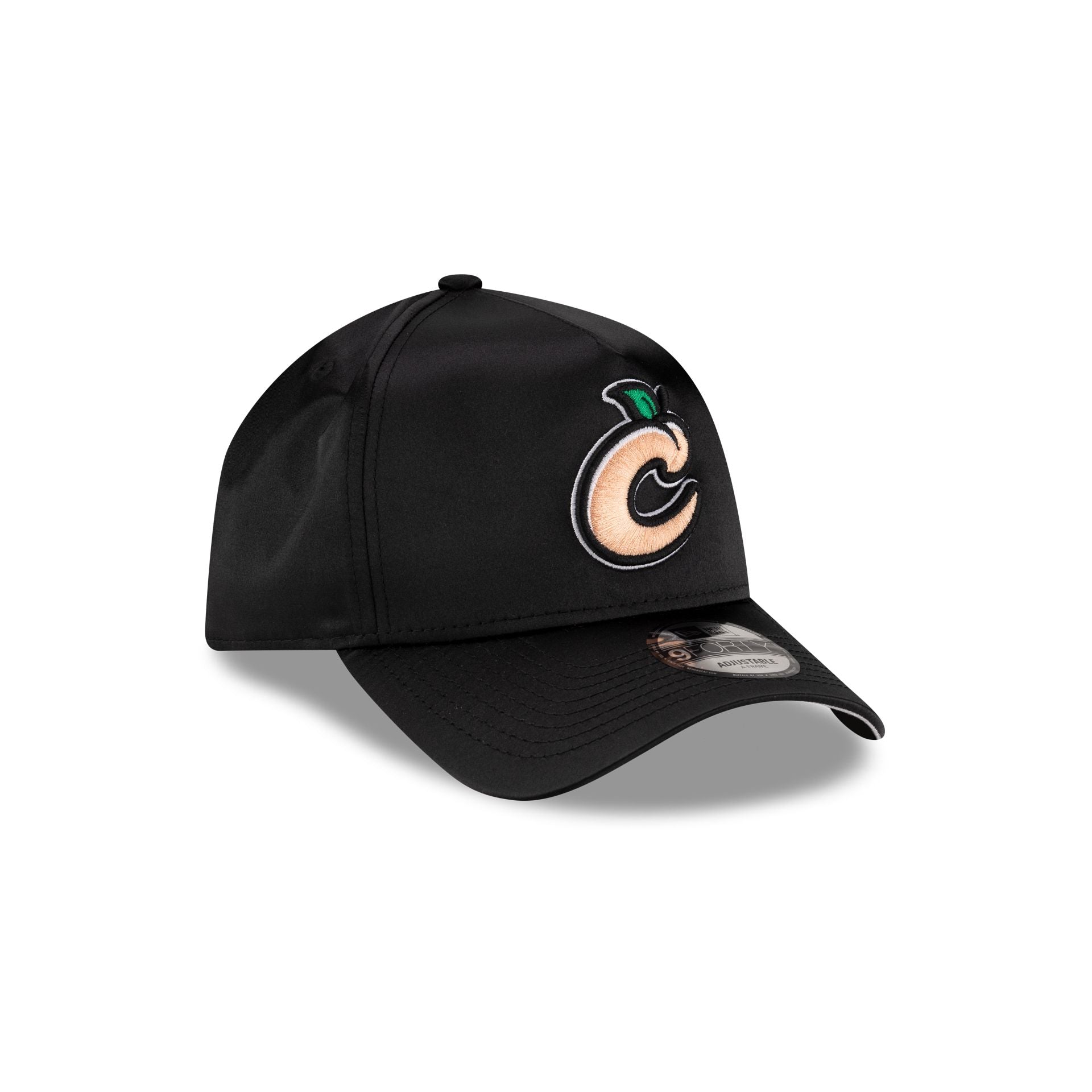 Premium Columbus Clingstones Black Satin 9FORTY A-Frame Snapback Hat
