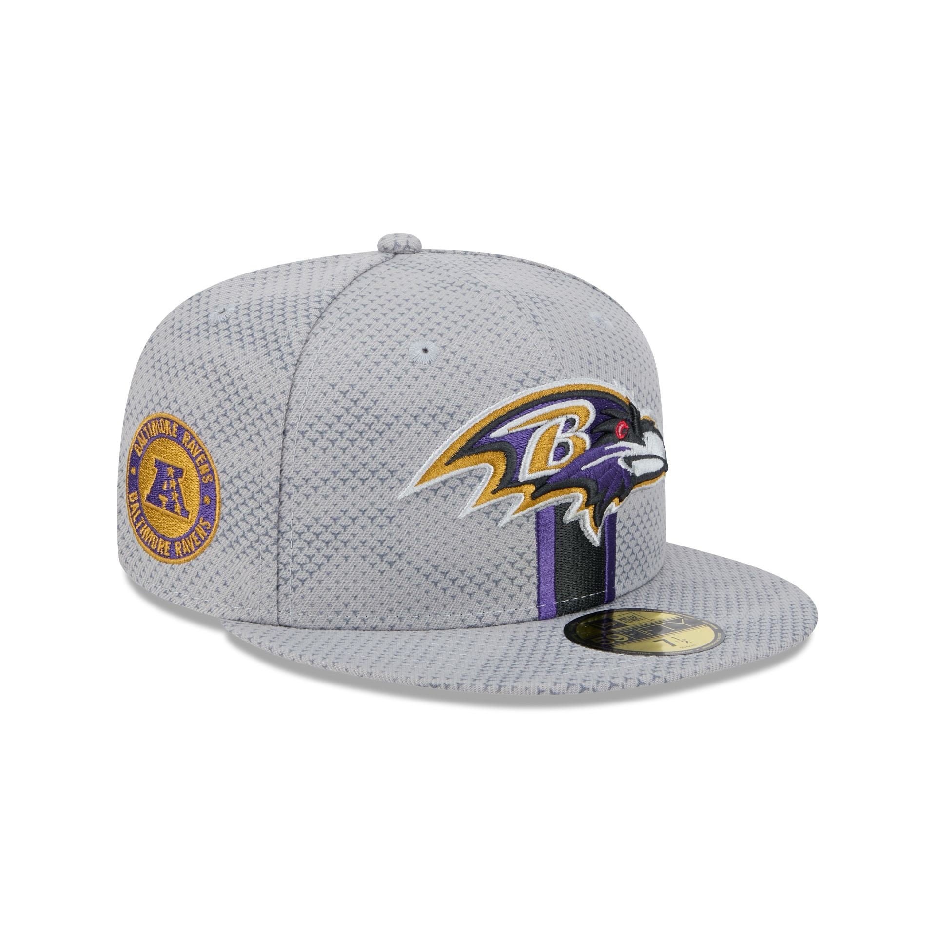 Premium Baltimore Ravens 2024 Sideline Gray 59FIFTY Fitted Hat
