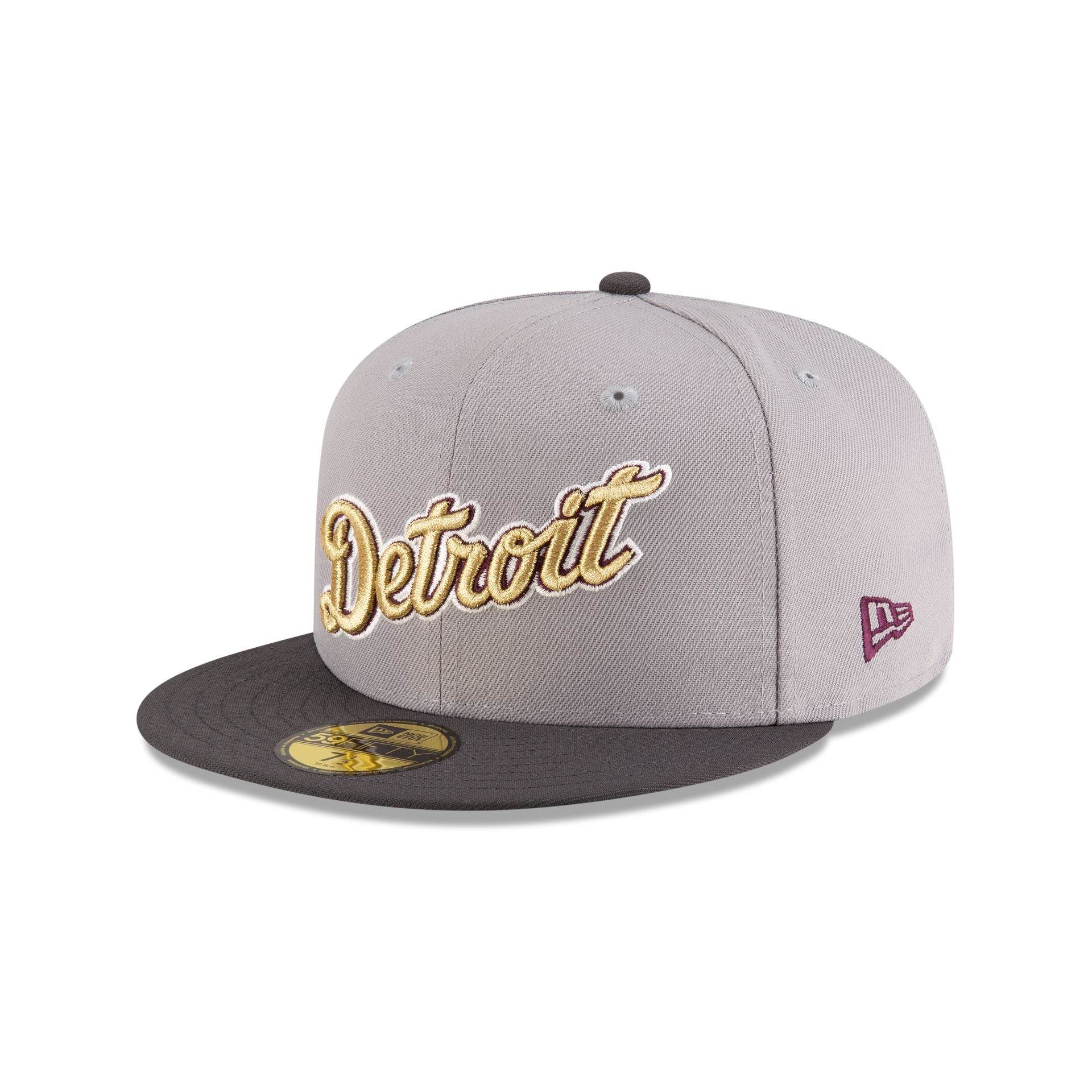 Premium Just Caps Graphite Maroon Detroit Tigers 59FIFTY Fitted Hat