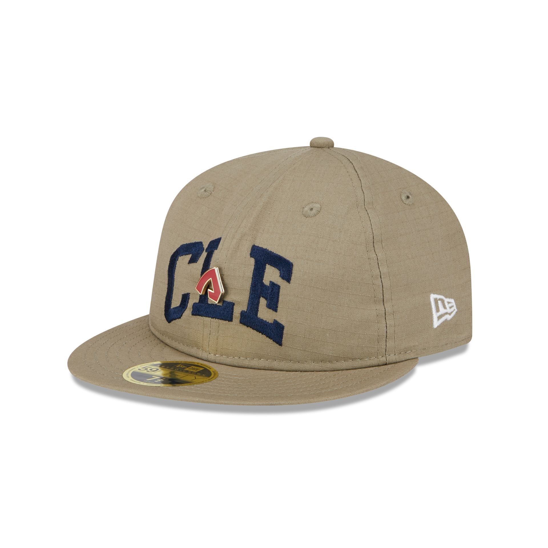 Premium Cleveland Guardians Retro Crown 59FIFTY Fitted Hat with Logo Pin