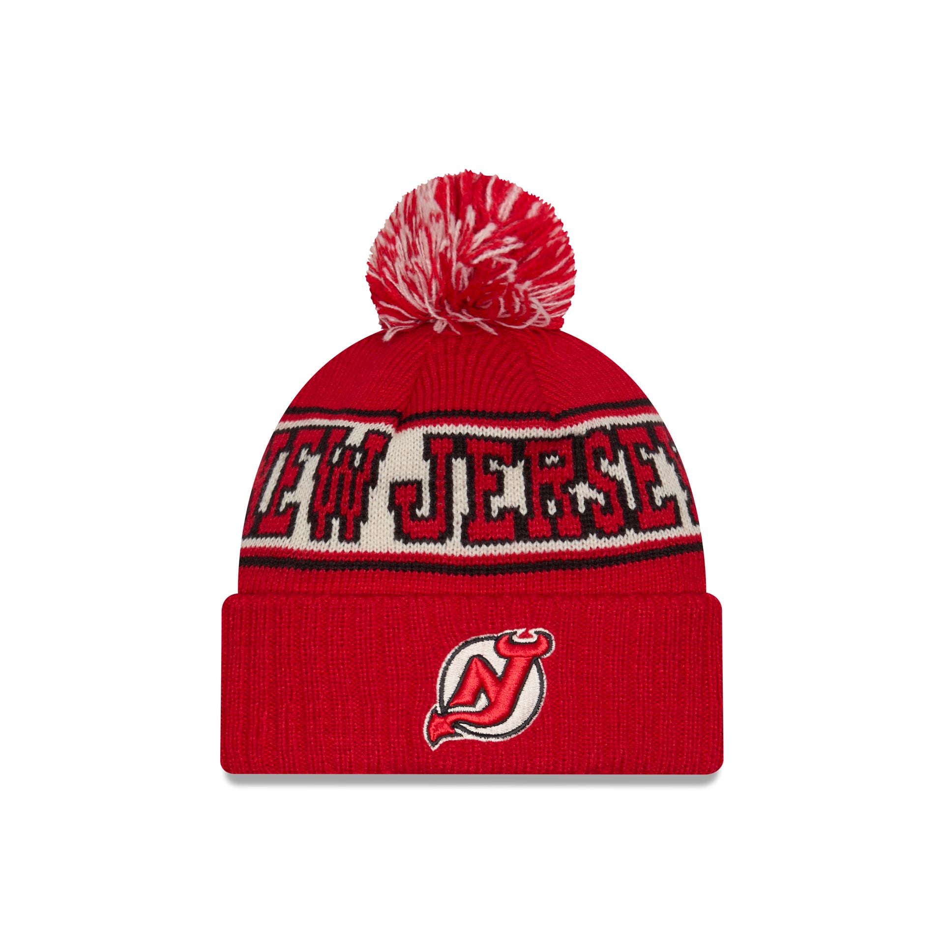 Premium New Jersey Devils Retro Pom Knit Hat