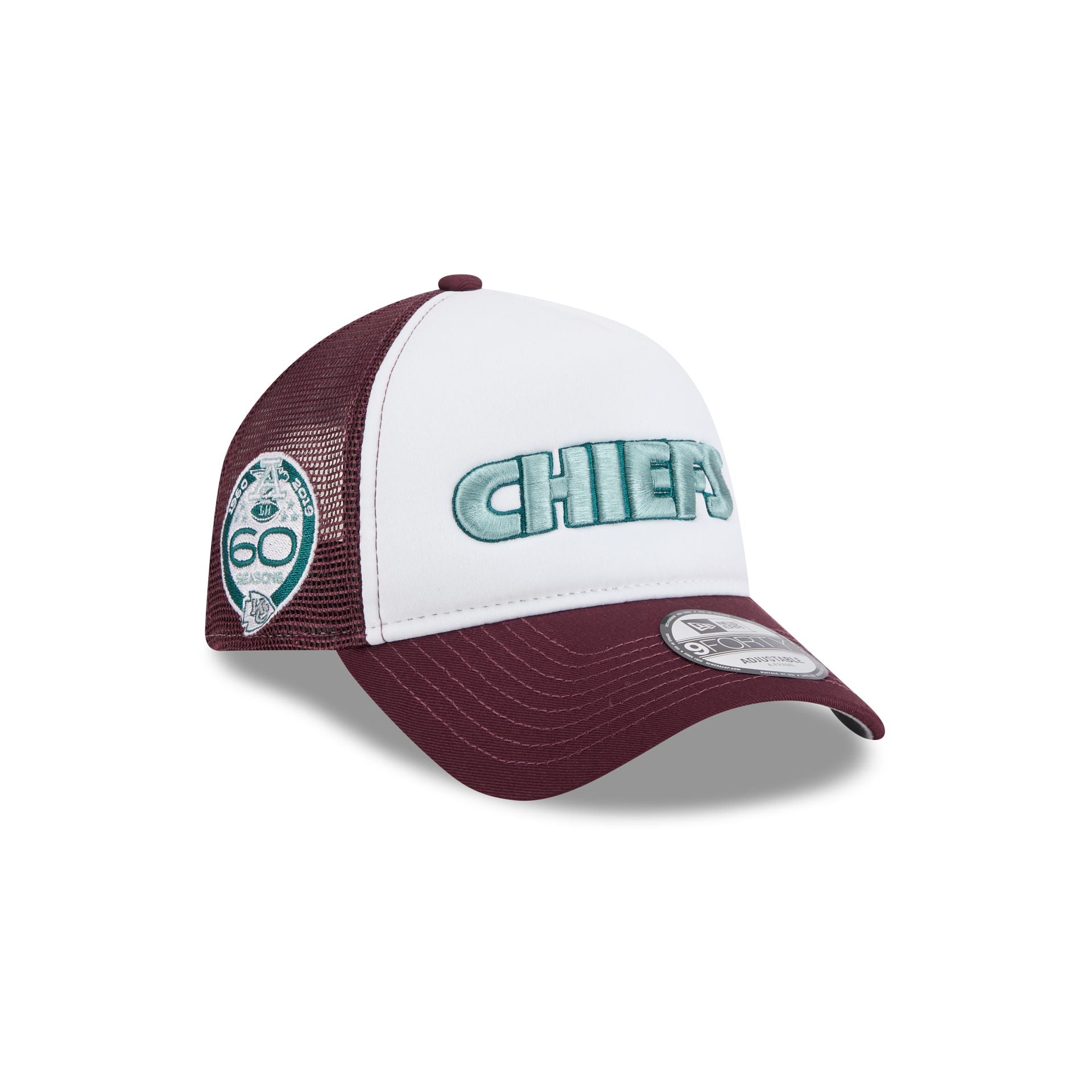 Premium Kansas City Chiefs 60th Anniversary Optic White 9FORTY A-Frame Snapback Hat