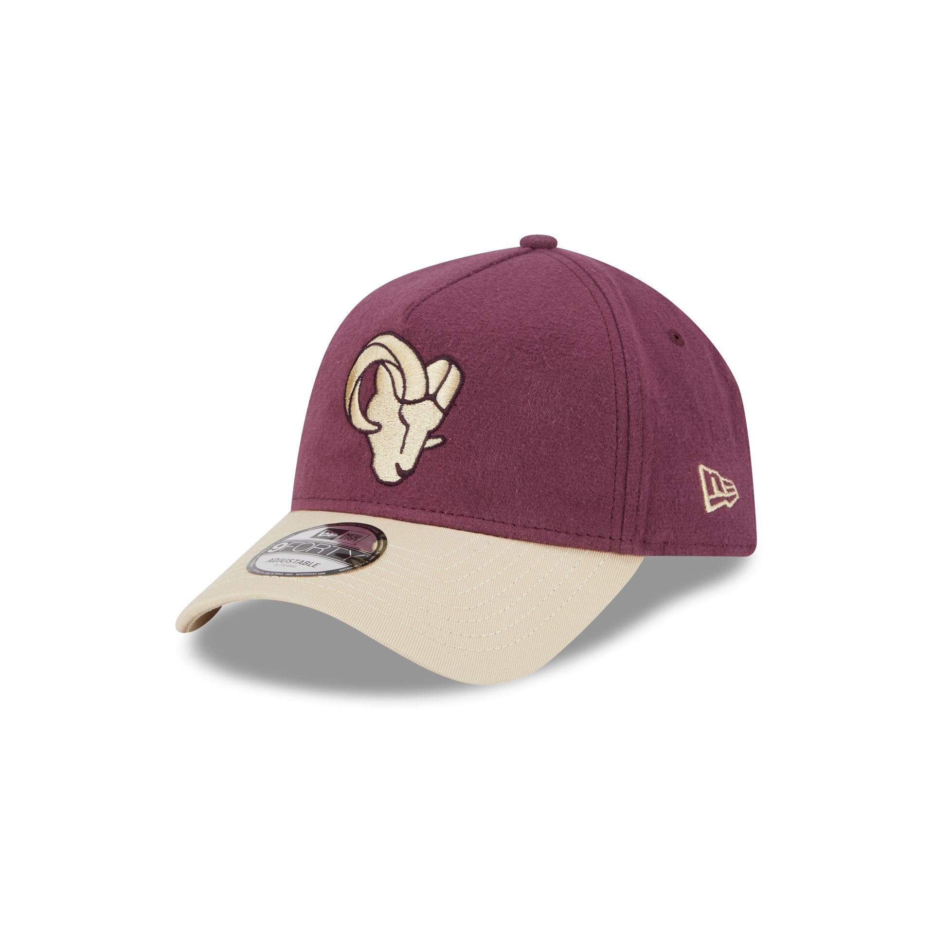 Premium Los Angeles Rams Moleskin Crown Maroon 9FORTY A-Frame Snapback Hat