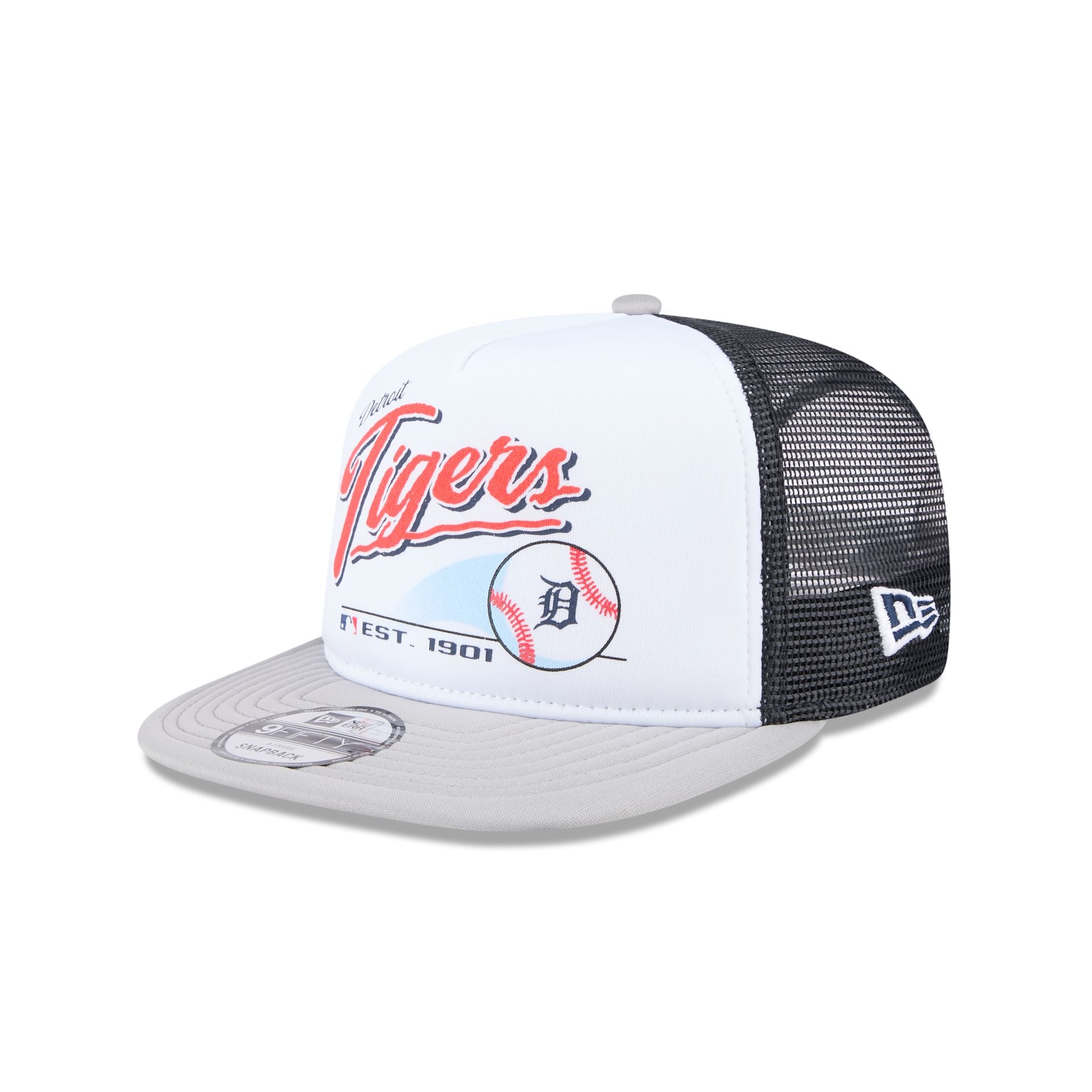 Premium Detroit Tigers Retro Script 9FIFTY A-Frame Trucker Hat